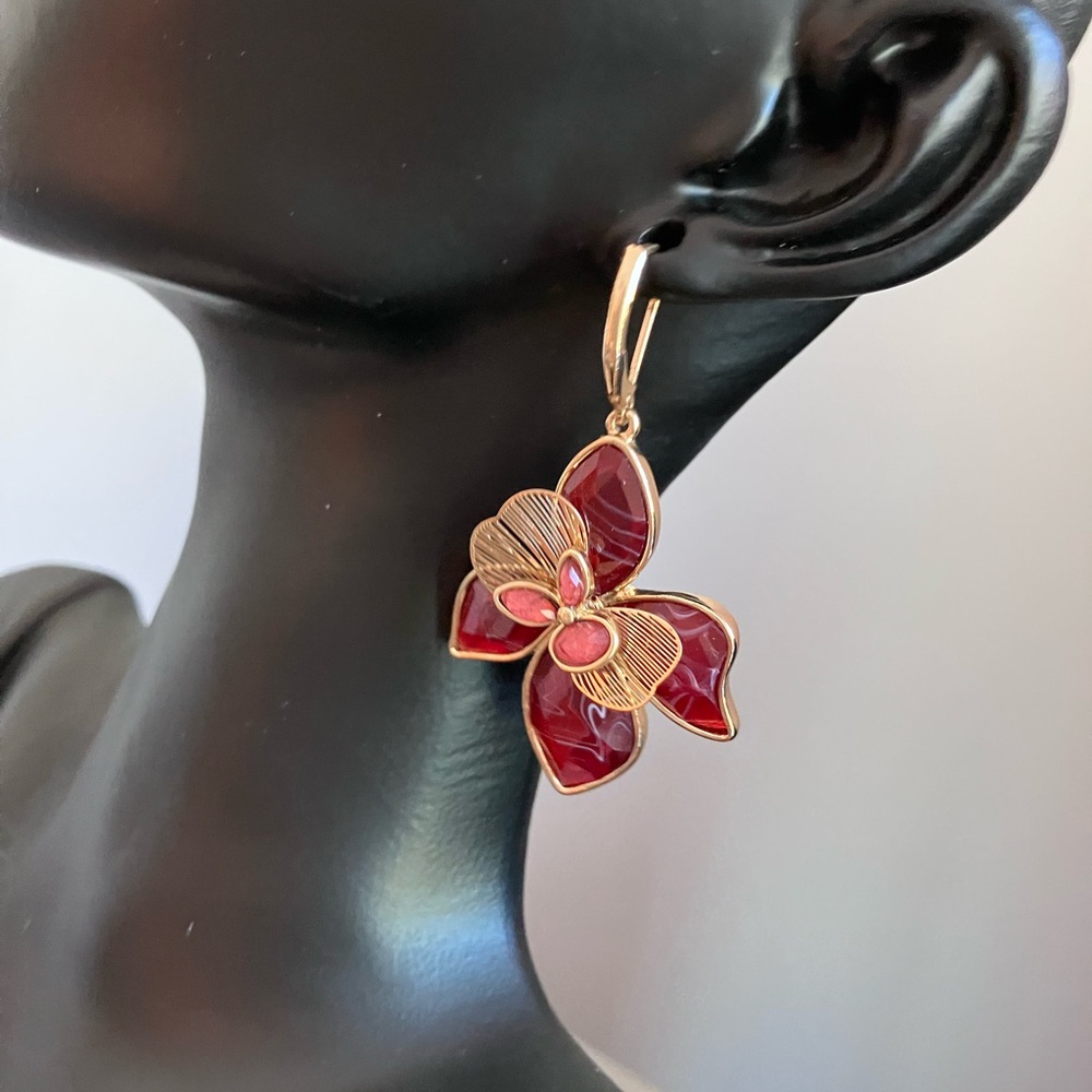 Melrose and Market Red and Gold Dangle Earrings